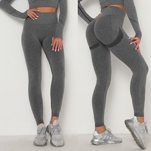 High Waist Seamless Gray Butt Lifting Yoga Pants